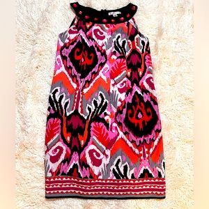 A beautiful multicolored midi dress in size 14.